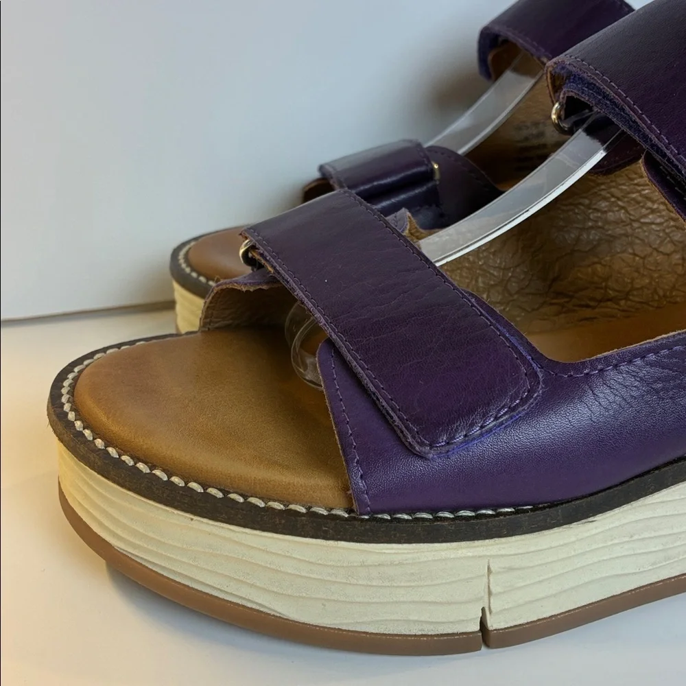 Miz Mooz Violetta Sandal Eggplant Purple Sz 40 US 9-9.5 Comfort Lug Sole Sport